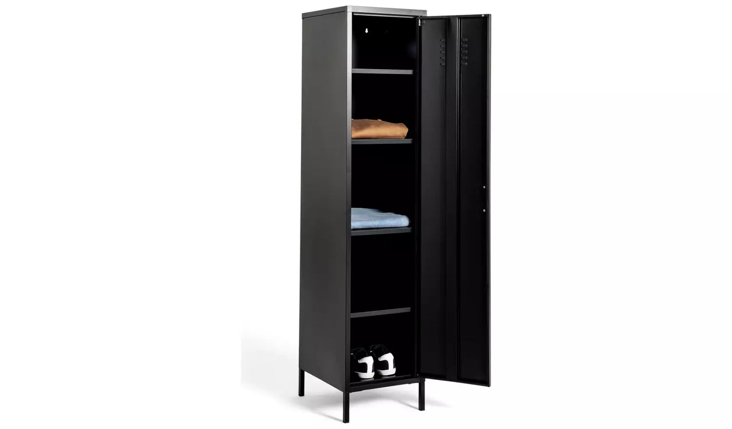 Habitat Stevie Tall 1 Door 4 Shelf Locker - Black
